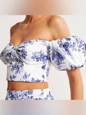 Abercrombie & Fitch Poplin Off-The-Shoulder Set Top